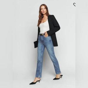 REFORMATION Cynthia High Rise Straight Jean, size 28